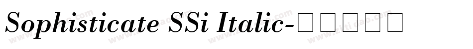 Sophisticate SSi Italic字体转换